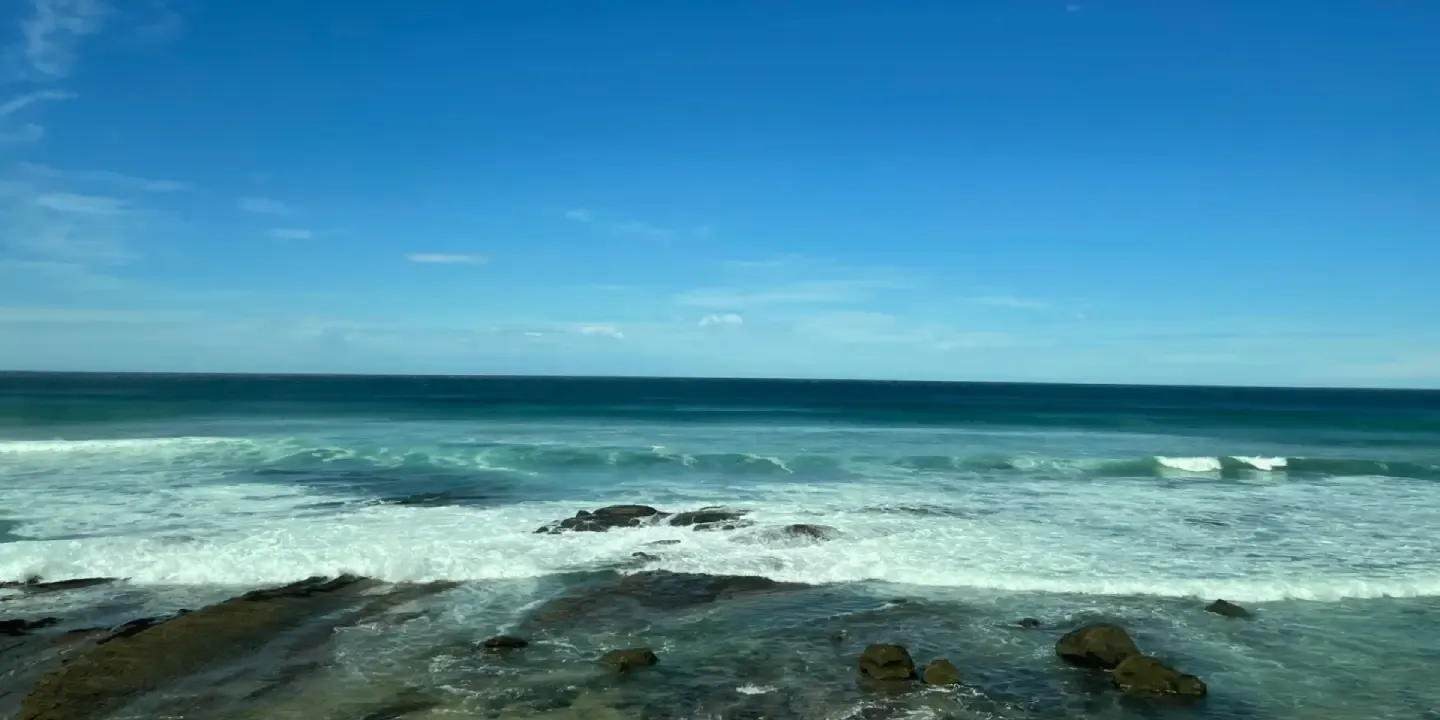 A landscape photography of an ocean on a sunny day